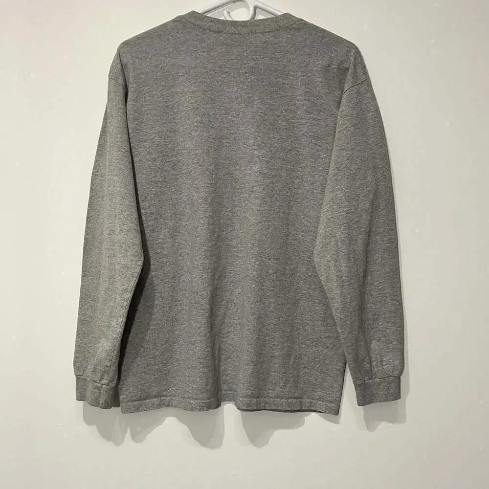 Vintage Nike Gray Long Sleeve T-Shirt Box Logo Size XL Wmn